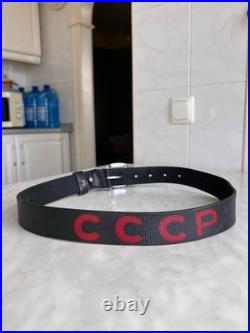 Vintage CCCP USSR ARMY Y2K Streetwear Leather Belt 70s/80s Soviet Union Glamour