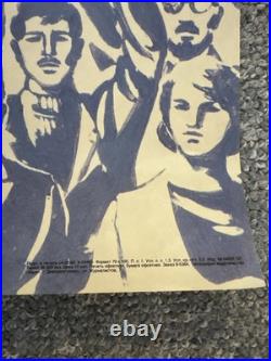 Vintage COLD WAR Poster Soviet Union, USA 1988 Original USSR Russia Flags