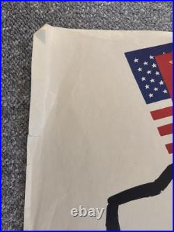 Vintage COLD WAR Poster Soviet Union, USA 1988 Original USSR Russia Flags