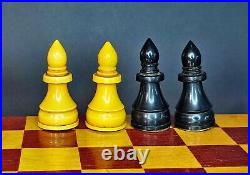 Vintage Chess Set 1970 USSR tournament Folding Board 30x30 Gift For Chess Player