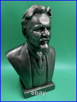Vintage Communism FELIX DZERZHINSKY Metal Bust Statue Soviet Union USSR