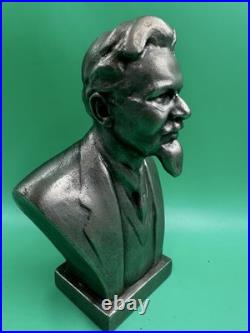 Vintage Communism FELIX DZERZHINSKY Metal Bust Statue Soviet Union USSR