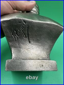 Vintage Communism FELIX DZERZHINSKY Metal Bust Statue Soviet Union USSR