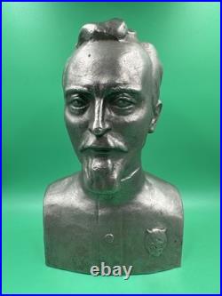 Vintage Communism FELIX DZERZHINSKY Metal Bust Statue Soviet Union USSR Signed
