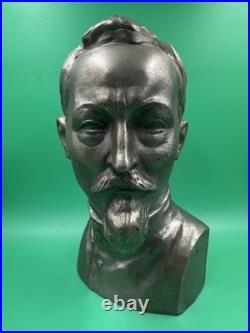 Vintage Communism FELIX DZERZHINSKY Metal Bust Statue Soviet Union USSR Signed