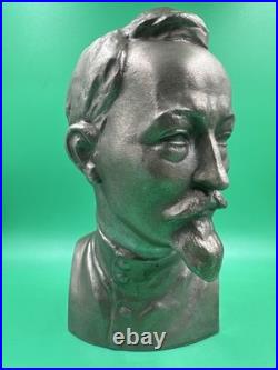 Vintage Communism FELIX DZERZHINSKY Metal Bust Statue Soviet Union USSR Signed