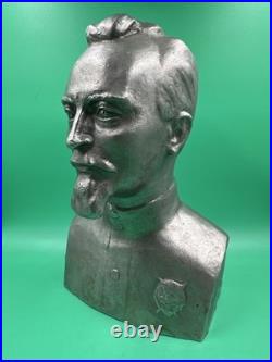 Vintage Communism FELIX DZERZHINSKY Metal Bust Statue Soviet Union USSR Signed