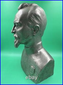 Vintage Communism FELIX DZERZHINSKY Metal Bust Statue Soviet Union USSR Signed