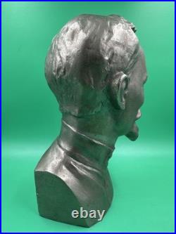 Vintage Communism FELIX DZERZHINSKY Metal Bust Statue Soviet Union USSR Signed