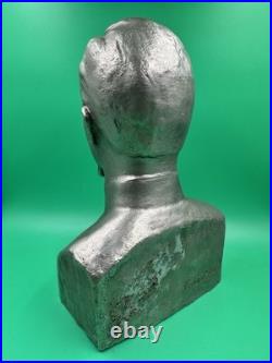 Vintage Communism FELIX DZERZHINSKY Metal Bust Statue Soviet Union USSR Signed