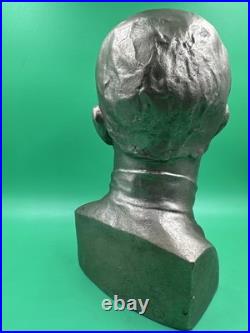 Vintage Communism FELIX DZERZHINSKY Metal Bust Statue Soviet Union USSR Signed