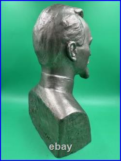 Vintage Communism FELIX DZERZHINSKY Metal Bust Statue Soviet Union USSR Signed