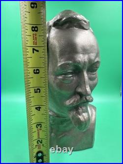 Vintage Communism FELIX DZERZHINSKY Metal Bust Statue Soviet Union USSR Signed