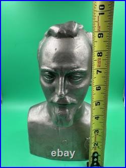 Vintage Communism FELIX DZERZHINSKY Metal Bust Statue Soviet Union USSR Signed