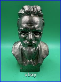 Vintage Communism Mikhail Kalinin Metal Bust Statue Soviet Union USSR