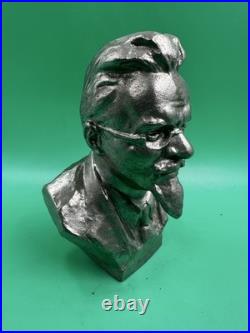 Vintage Communism Mikhail Kalinin Metal Bust Statue Soviet Union USSR
