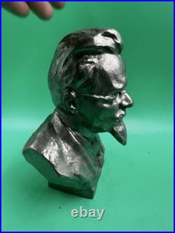 Vintage Communism Mikhail Kalinin Metal Bust Statue Soviet Union USSR