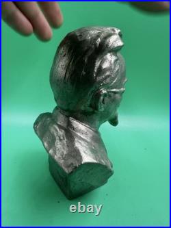 Vintage Communism Mikhail Kalinin Metal Bust Statue Soviet Union USSR