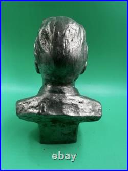 Vintage Communism Mikhail Kalinin Metal Bust Statue Soviet Union USSR