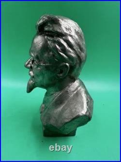 Vintage Communism Mikhail Kalinin Metal Bust Statue Soviet Union USSR