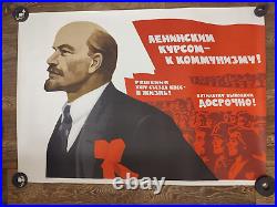 Vintage Communism Original Poster Lenin USSR Soviet Union Art