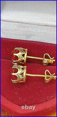 Vintage Earrings Silver 875 Goldplated Pink stones Soviet Union USSR Original