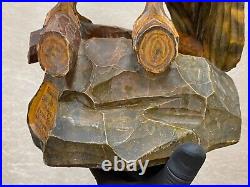 Vintage Hand Carved Soviet Union BIG WOODEN EAGLE USSR Old Statue, 1970