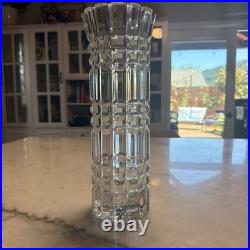 Vintage Hand Cut 24% Lead Crystal Vase Soviet Union USSR Gusevskoy Style 12-3/4