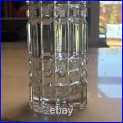 Vintage Hand Cut 24% Lead Crystal Vase Soviet Union USSR Gusevskoy Style 12-3/4