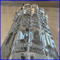 Vintage Hand Cut 24% Lead Crystal Vase Soviet Union USSR Gusevskoy Style 12-3/4
