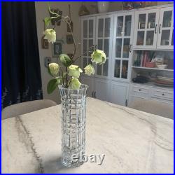 Vintage Hand Cut 24% Lead Crystal Vase Soviet Union USSR Gusevskoy Style 12-3/4