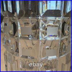Vintage Hand Cut 24% Lead Crystal Vase Soviet Union USSR Gusevskoy Style 12-3/4