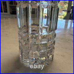 Vintage Hand Cut 24% Lead Crystal Vase Soviet Union USSR Gusevskoy Style 12-3/4