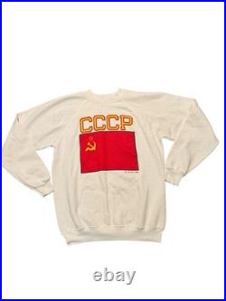 Vintage Hanes 1988 Le Pays Soviet Union CCCP Crewneck Sweatshirt Size L Rare