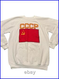 Vintage Hanes 1988 Le Pays Soviet Union CCCP Crewneck Sweatshirt Size L Rare