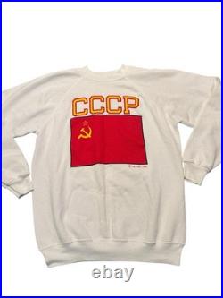 Vintage Hanes 1988 Le Pays Soviet Union CCCP Crewneck Sweatshirt Size L Rare