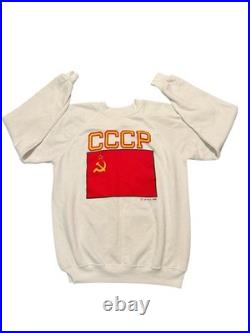 Vintage Hanes 1988 Le Pays Soviet Union CCCP Crewneck Sweatshirt Size L Rare