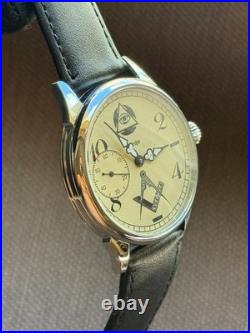 Vintage Molnija Masonic Pocket Watch Mechanical USSR Soviet Freemason Symbol Old