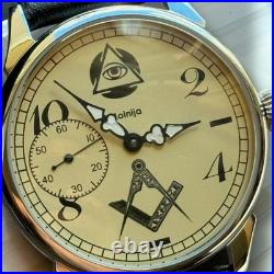 Vintage Molnija Masonic Pocket Watch Mechanical USSR Soviet Freemason Symbol Old