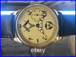 Vintage Molnija Masonic Pocket Watch Mechanical USSR Soviet Freemason Symbol Old