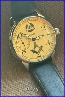Vintage Molnija Masonic Pocket Watch Mechanical USSR Soviet Freemason Symbol Old