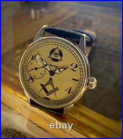 Vintage Molnija Masonic Pocket Watch Mechanical USSR Soviet Freemason Symbol Old