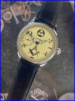 Vintage Molnija Masonic Pocket Watch Mechanical USSR Soviet Freemason Symbol Old