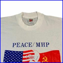Vintage Nike USSR/Peace T-Shirt Sz XL Just Do It Soviet Union Cold War USA