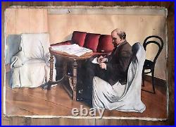Vintage Oil Painting Lenin in Smolny on canvas Soviet USSR Socialist 246? 150 cm