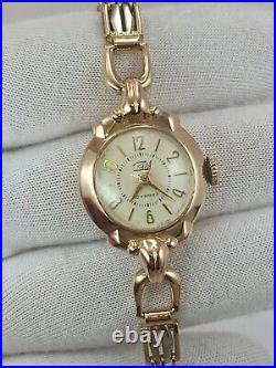 Vintage Original Soviet Platinum PT950 & 14K 583 Rose Gold Watch ZARIA USSR