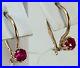 Vintage-Original-Soviet-Rose-Gold-Earrings-with-Ruby-583-14K-USSR-Solid-Gold-01-ao