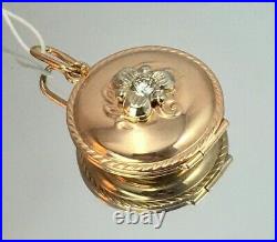 Vintage Original Soviet Rose Gold Yakutia Diamond Locket Photo 583 14K USSR