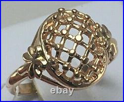 Vintage Original Soviet Russian Rose Gold Ring 583 14K USSR, Solid Gold Ring 583