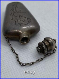 Vintage Pendant Soviet Union Sterling Silver 875 USSR Perfume Bottle 1950s